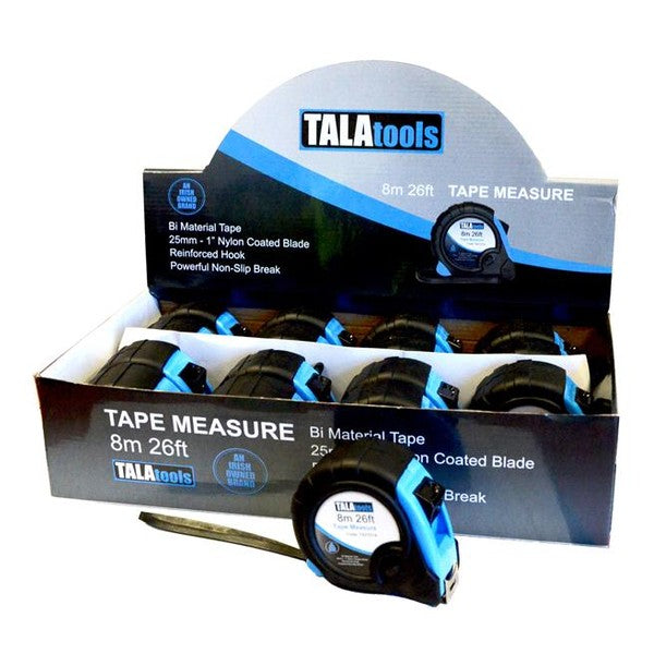 TALAtools Measuring Tape 8m/26ft (Width 25mm) (CDU of 16)