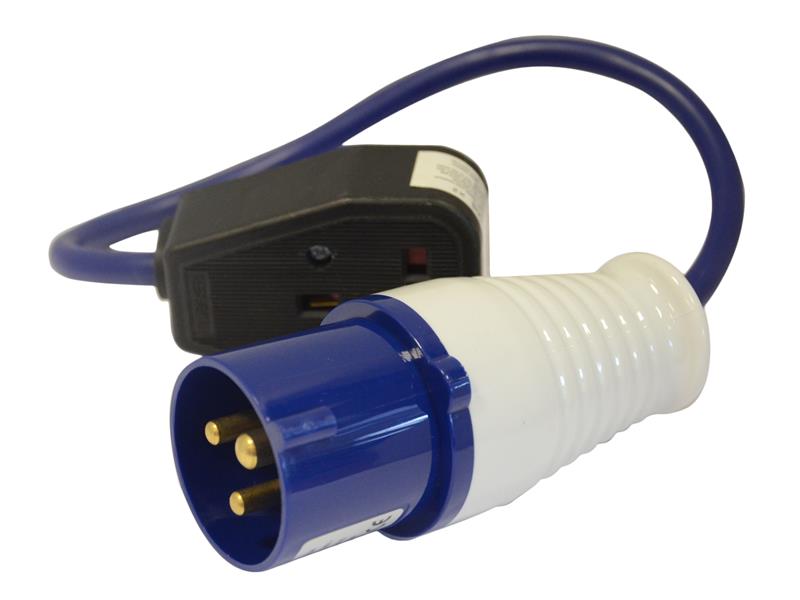 TALAtools Fly Lead 240V 3-Pin 16A Plug to 3-Pin 13A Socket