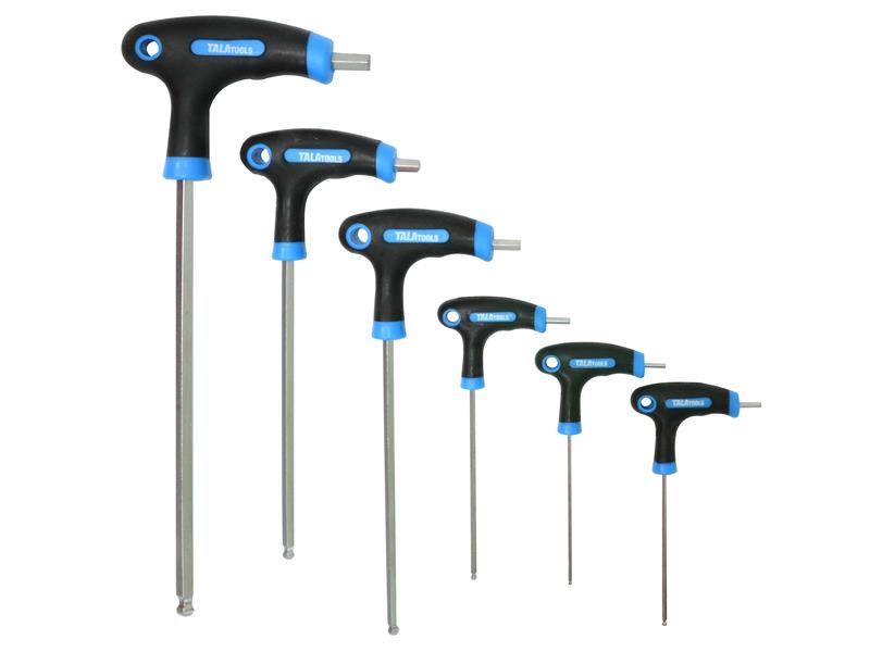 TALAtools Metric T-Handle Hex Key Set, 6 Piece