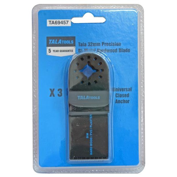 TALAtools Multi-Tool Japanese Bi-Metal Wood Blade 32mm (Pack 3)