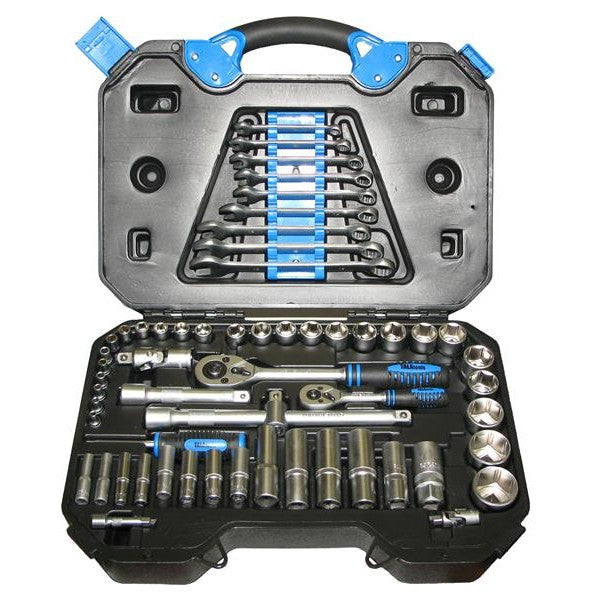 TALAtools 1/4in & 1/2in Drive Socket & Accessory Set, 58 Piece
