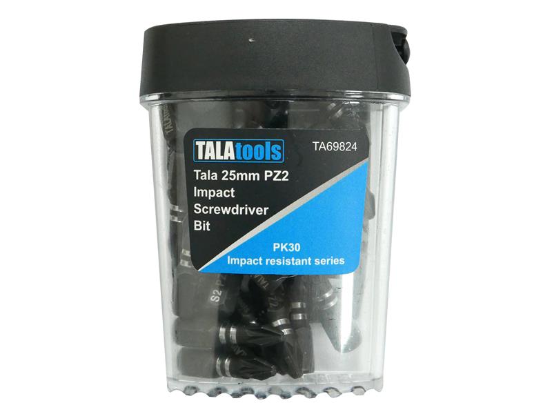 TALAtools Pozidriv Impact Screwdriver Bits PZ2 x 25mm (Pack 30)