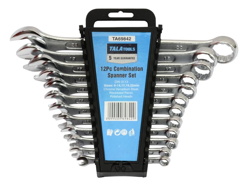 TALAtools Metric Combination Spanner Set, 12 Piece
