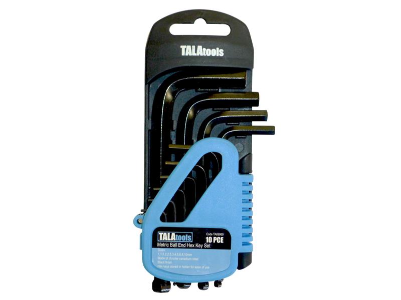 TALAtools Metric Folding Hex Key Set, 10 Piece