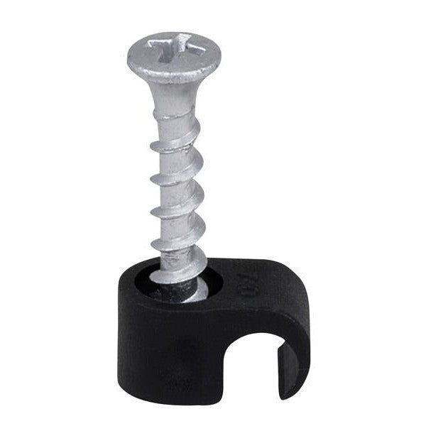 Tillex® Screw Clip Round 7-10 Black PH2 x 33mm Box 100 - Watson Hire