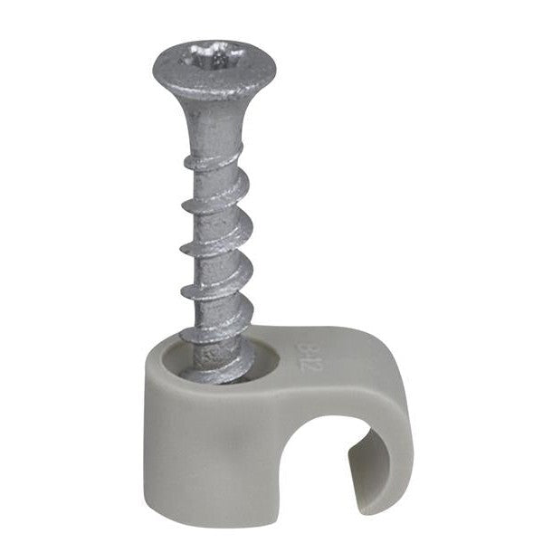 Tillex® Screw Clip Round 8-12 Grey TX20 x 33mm Box 100