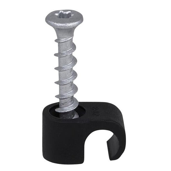 Tillex® Screw Clip Round 8-12 Black TX20 x 33mm Box 100