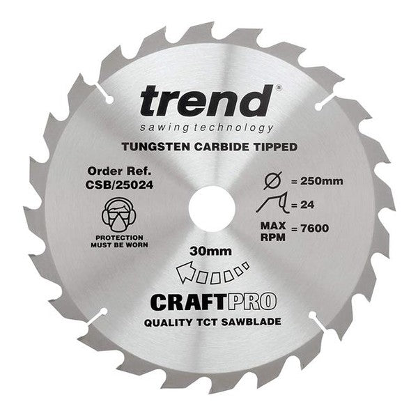 Trend CSB/25024 CraftPro Saw Blade 250 x 30mm x 24T