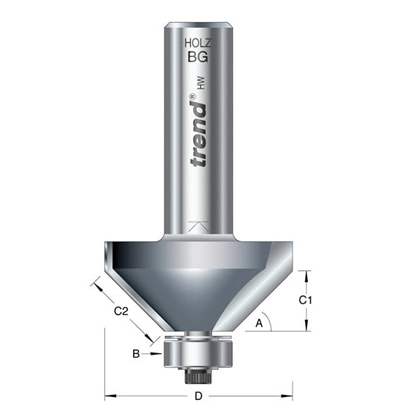 Trend 46/360 x 1/2 TCT Bearing Guided Chamfer 45° 35.1 x 12mm