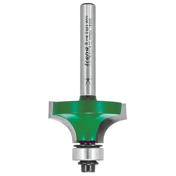 Trend C078 x 1/4 TC Round Over Two Flute Cutter 9.5 x 15.9mm
