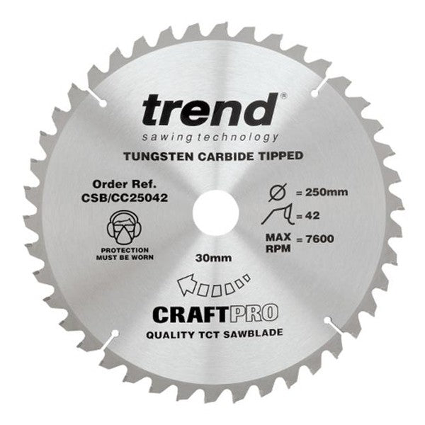 Trend CSB/CC25042 CraftPro Mitre Saw Blade 250 x 30mm x 42T