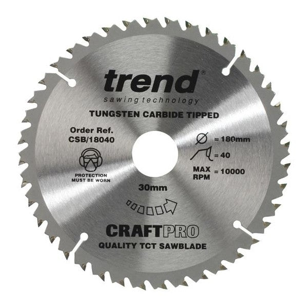 Trend CSB/18040 CraftPro Saw Blade 180 x 30mm x 40T
