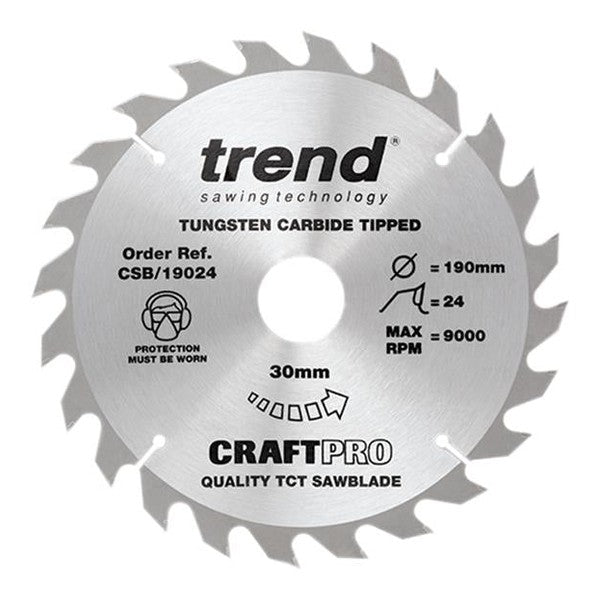 Trend CSB/19024 CraftPro Circular Saw Blade 190 x 30mm x 24T