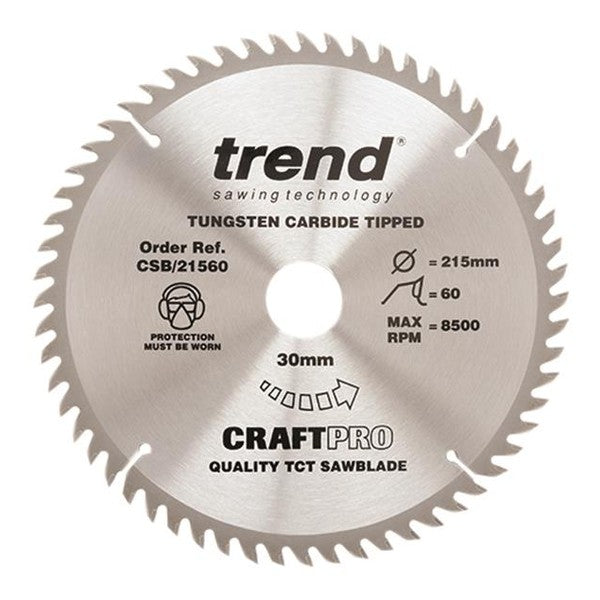 Trend CSB/21560 CraftPro Saw Blade 215 x 30mm x 60T