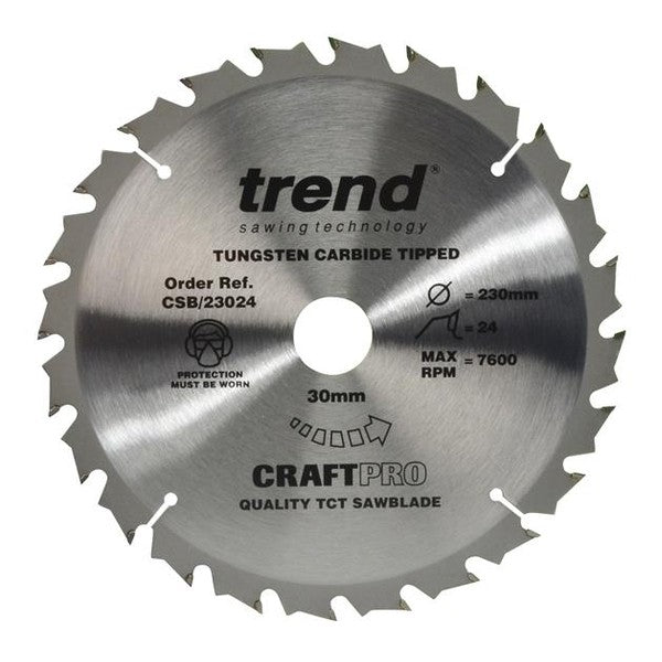 Trend CSB/23024 CraftPro Saw Blade 230 x 30mm x 24T