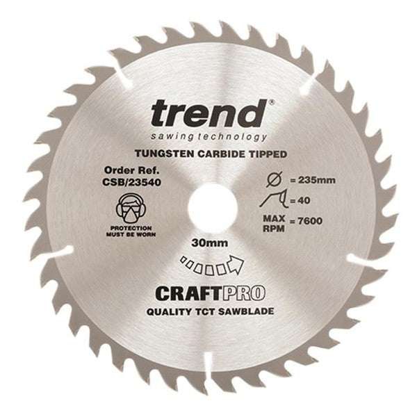 Trend CSB/23540 CraftPro Circular Saw Blade 235 x 30mm x 40T