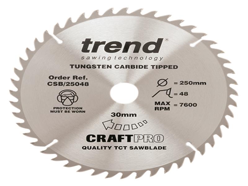 Trend CSB/25048 CraftPro Circular Saw Blade 250 x 30mm x 48T