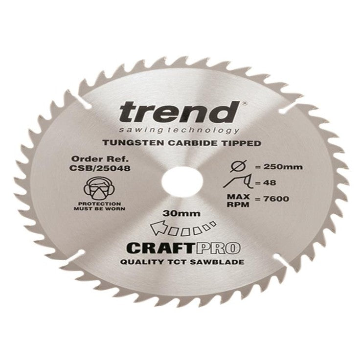 Trend CSB/25048 CraftPro Circular Saw Blade 250 x 30mm x 48T
