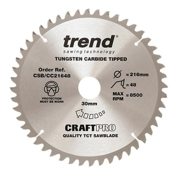 Trend CSB/CC21648 CraftPro Saw Blade 216 x 30mm x 48T