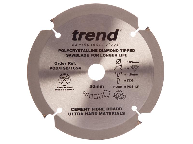 Trend PCD/FSB/1654 Fibreboard Saw Blade 165 x 20mm x 4T