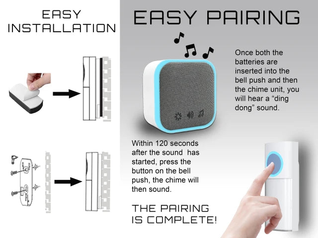 UNI-COM PORTABLE DOOR CHIME-WHITE