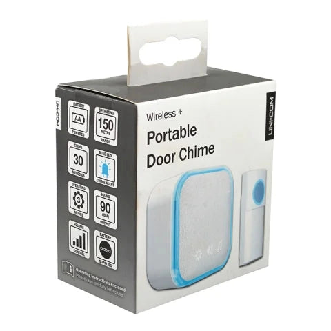 UNI-COM PORTABLE DOOR CHIME-WHITE