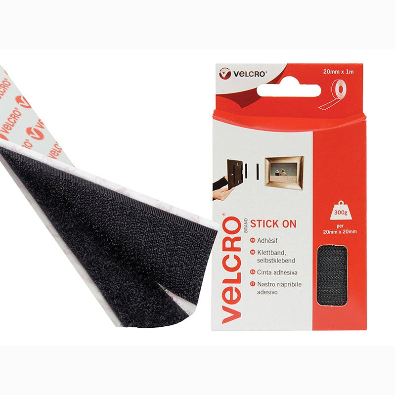 VELCRO® Brand VELCRO® Brand Stick On Tape 20mm x 1m Black