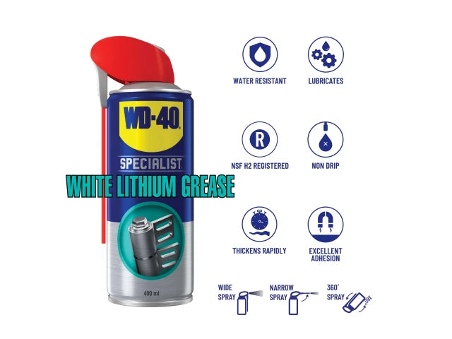 WD40 SPECIALIST WHITE LITHIUM GREASE 400ML