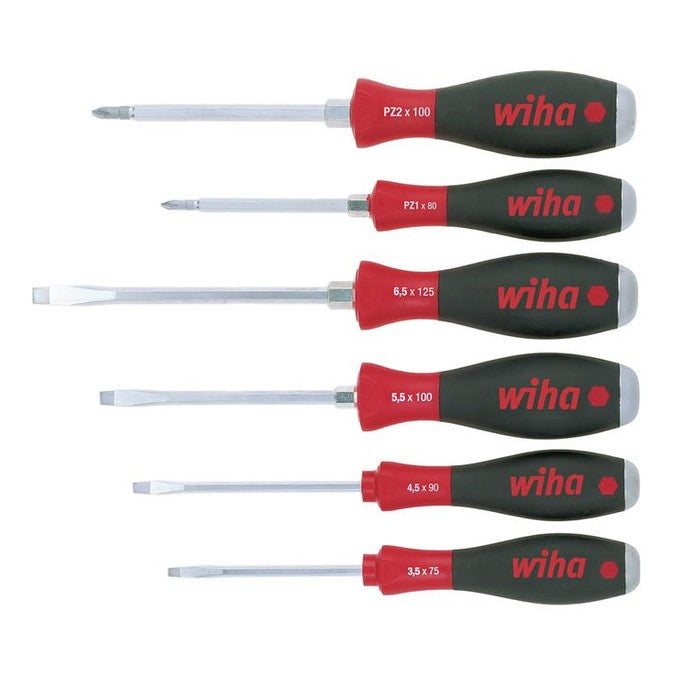 Wiha SoftFinish® SL/PZ Hex Blade Screwdriver Set, 6 Piece