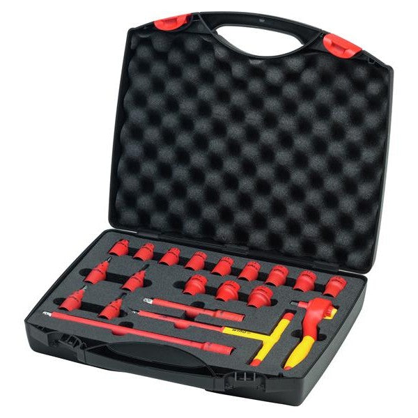 Wiha Insulated 3/8in Ratchet Wrench Set, 21 Piece (inc. Case)