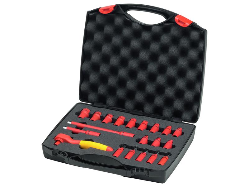 Wiha Insulated 1/4in Ratchet Wrench Set, 21 Piece (inc. Case)