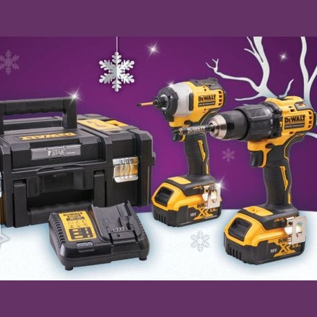 DEWALT 18V COMBI & IMPACT DRILL TWIN PACK