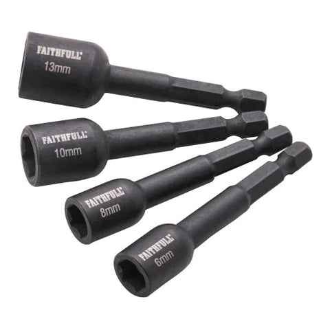 FAITHFULL IMPACT NUT DRIVER SET 4PCS