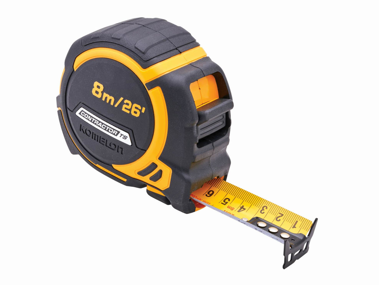 KOMELON CONTRACTOR TAPE MEASURE + BELT CLIP 8M