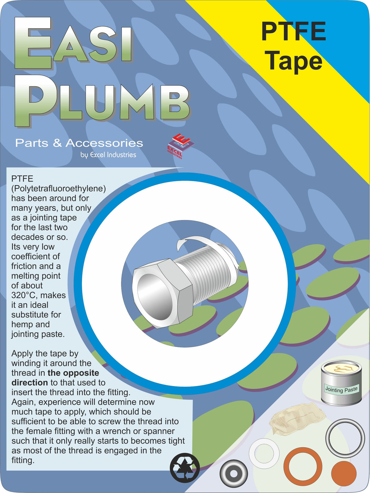 Easy Plumb Pack of 2 x 12M PTFE Rolls Tape