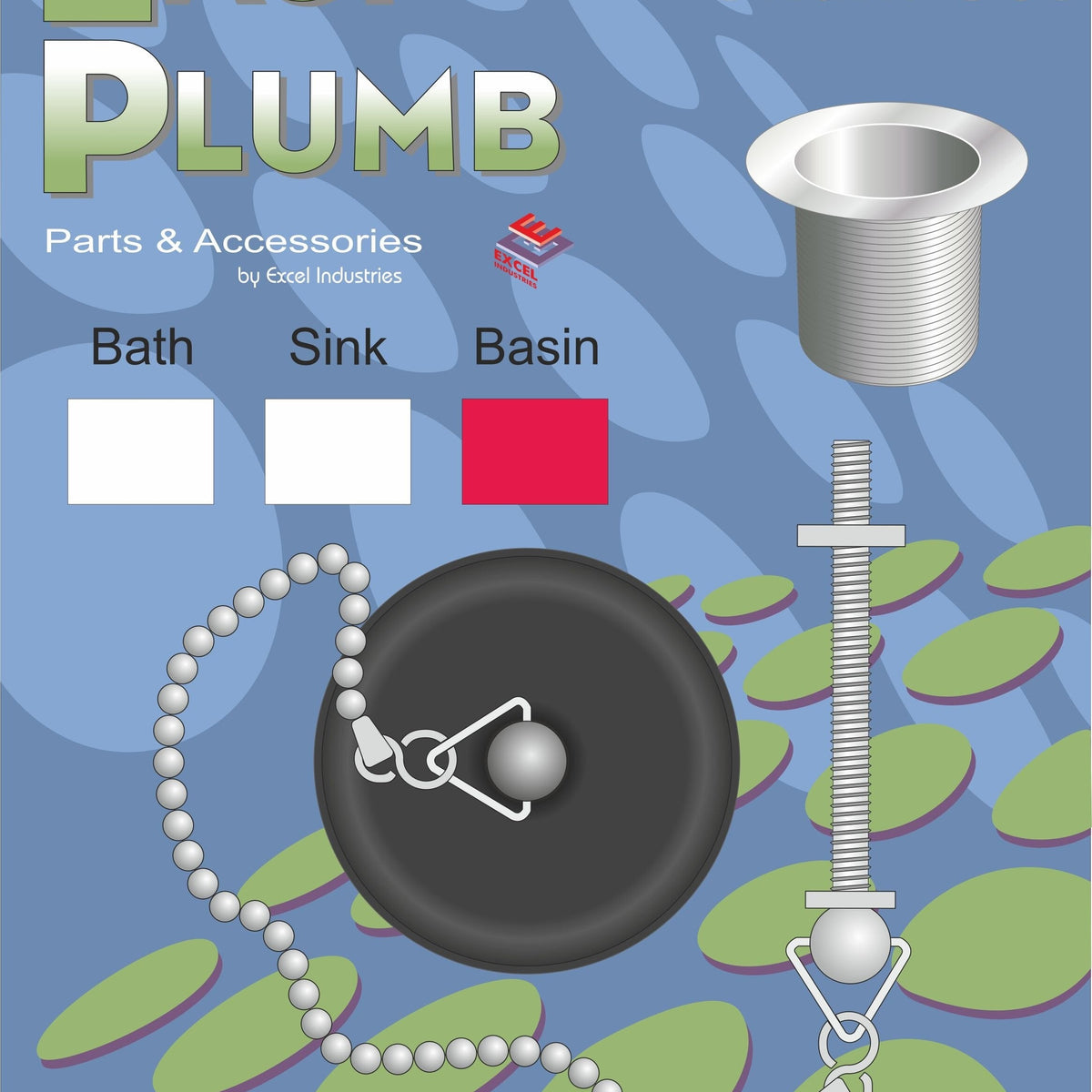 Easy Plumb Poly Basin Plug & Chain Set
