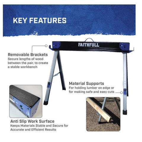 FAITHFULL FOLDING SAWHORSE TWIN PACK