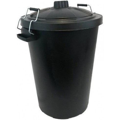 PLASTIC BLACK BIN CW CLIP ON LID 110LTR - Watson Hire