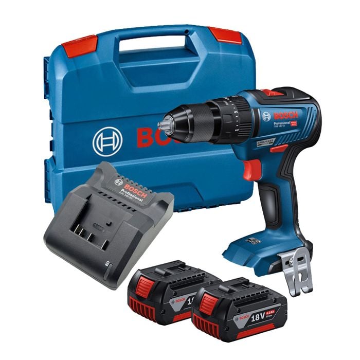 BOSCH GSB 18V-55 COMBI DRILL WITH 2 X 4AH BATTERY