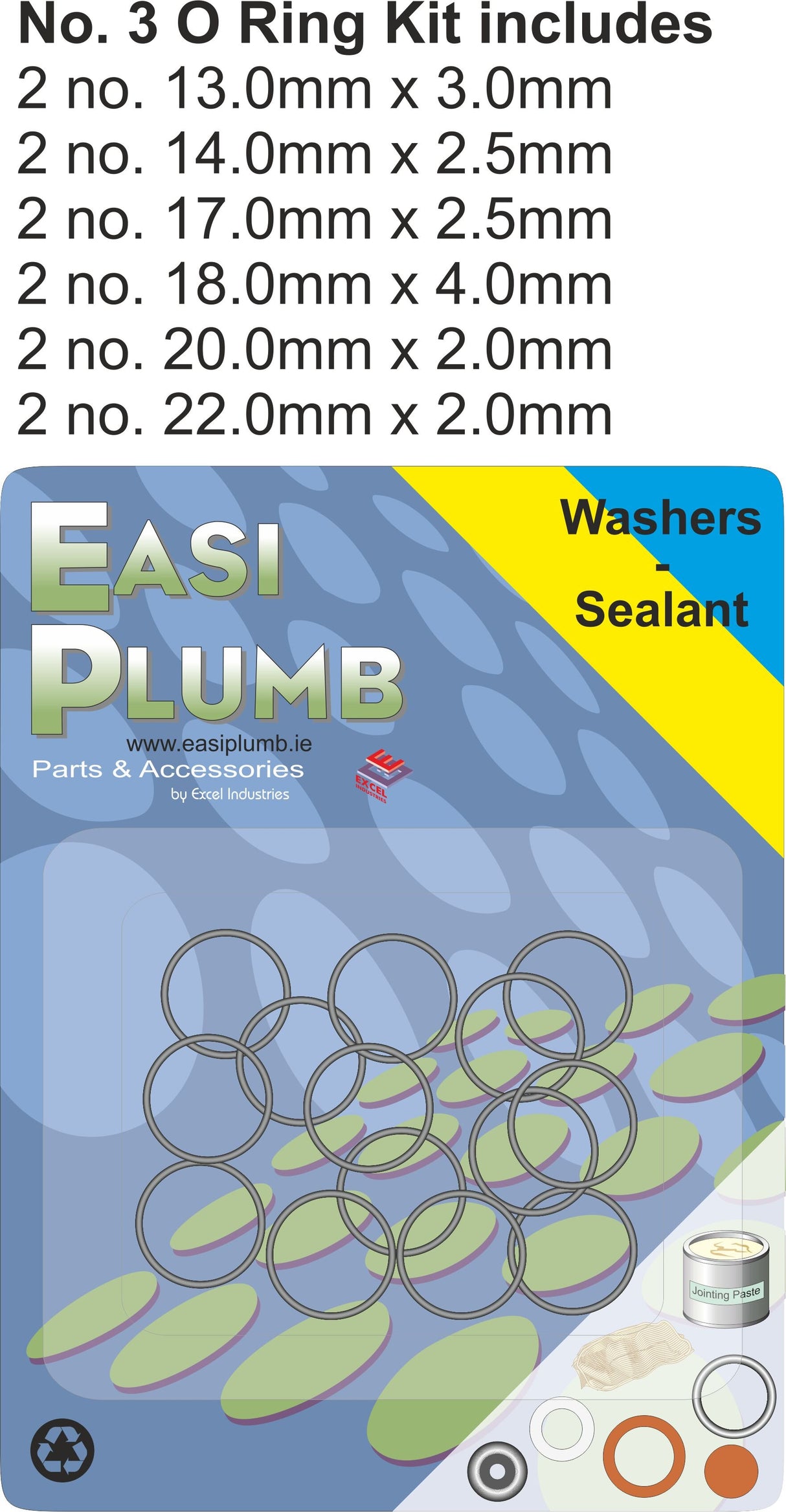 EASY PLUMB O RING KIT NO. 3 ( 12 LARGE O RINGS)