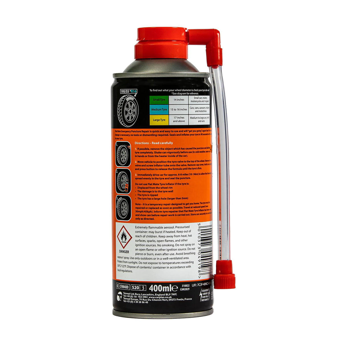 CARPLAN FLAT MATE TYRE INFLATOR MEDIUM 400ML