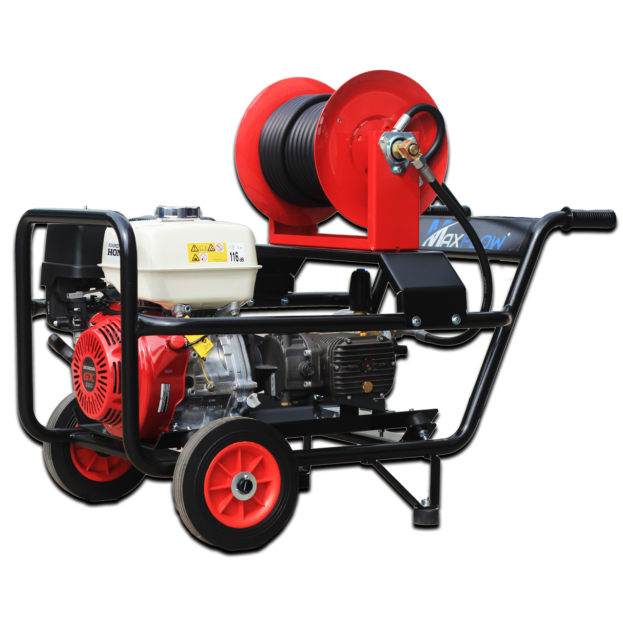 MAXFLOW HONDA 3000PSI 21LP POWERWASHER GX390 WITH COMET PUMP TROLLEY FRAME + 30M REEL