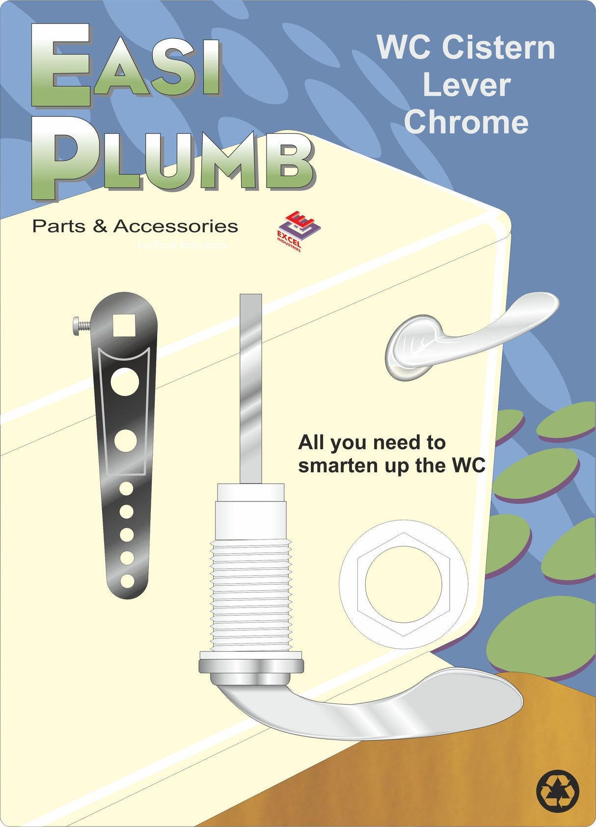 Easy Plumb Chrome Plated Cistern Lever Set