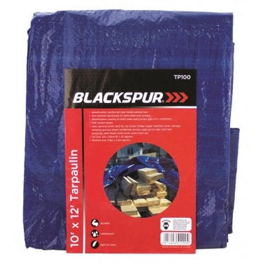 BLACKSPUR 10'(3M) X 12'(3.6M) TARPAULIN - BLUE