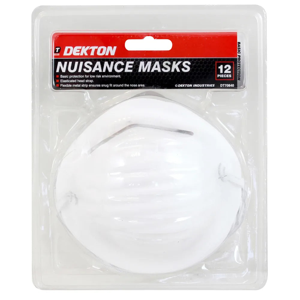 DEKTON 12 PIECE NUISANCE DUST MASK SET