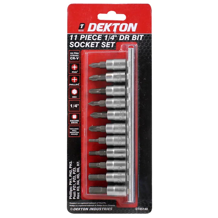 DEKTON 11 PIECE 1 / 4" DR SOCKET SET