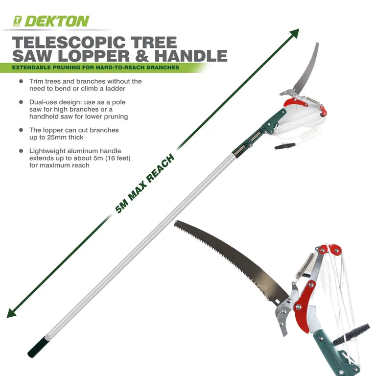 DEKTON TELESCOPIC TREE SAW LOPPER & HANDLE