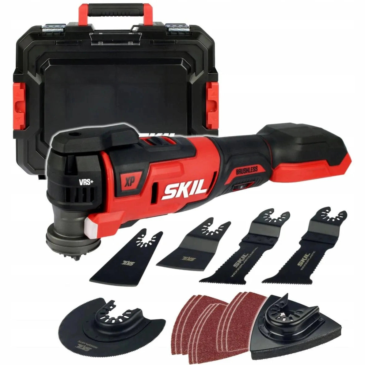 SKILL 3650 JA XP CORDLESS BRUSHLESS MULTITOOL WITH CLIC 20V MAX LI BARE UNIT + 5 BLADES + SANDING PA