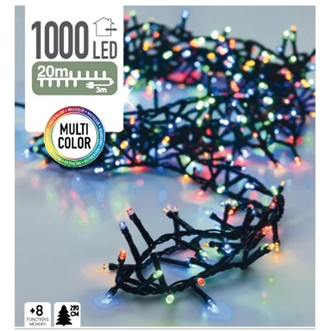 CHRISTMAS LIGHTS 1000 LED MULTI COLOURED PLUG IN