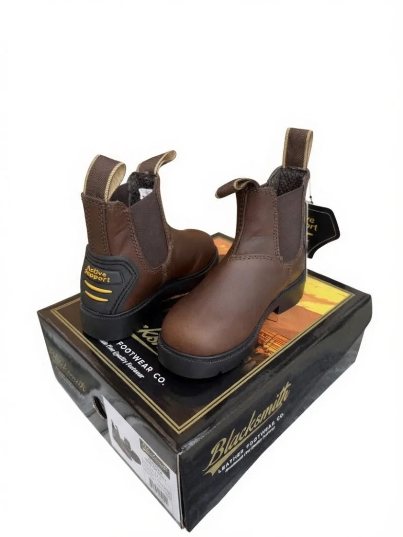 KIDS BLACKSMITH CHELSEA DEALER BOOT WAX BROWN - ME-C009
